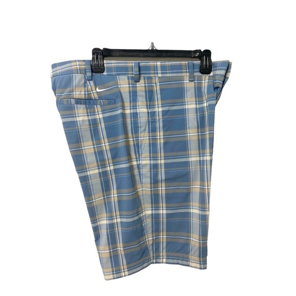Nike Other - Nike Golf Dry Fit Plaid Flat Front Shorts, Size 38